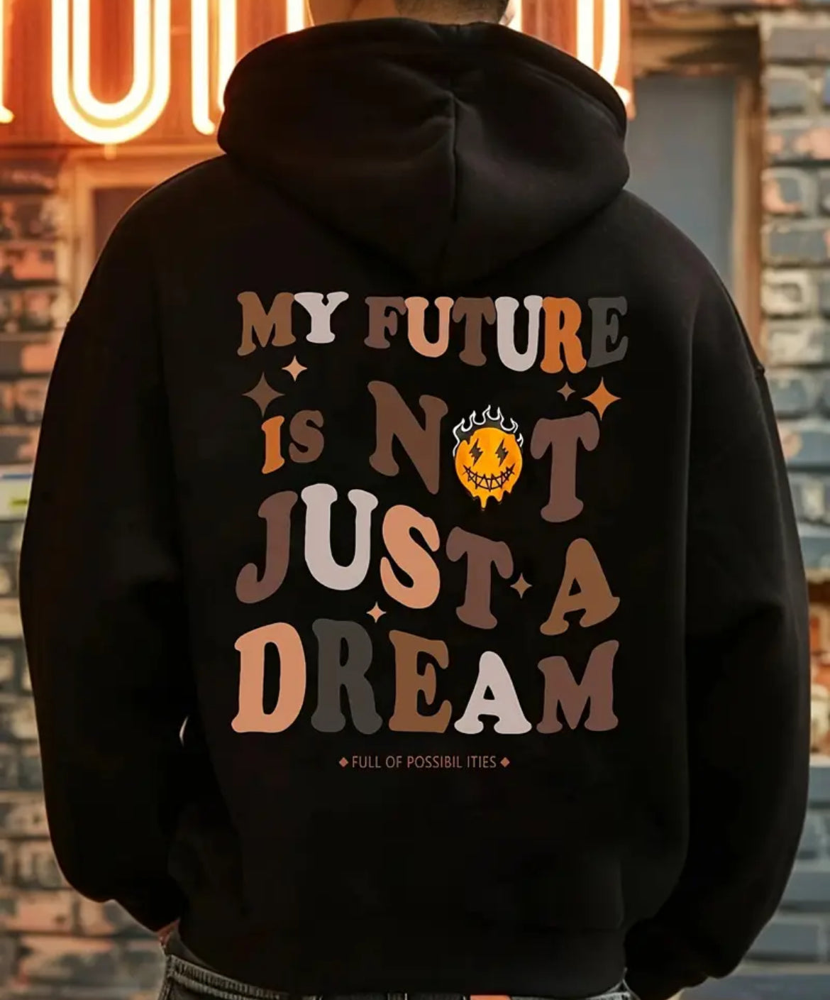 1pc Men'S Casual French Terry Hoodie