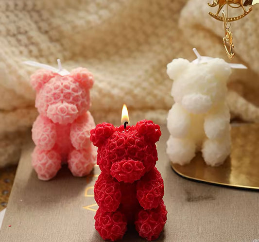Creative Rose Bear Home Decoration Fragrance Candle.
